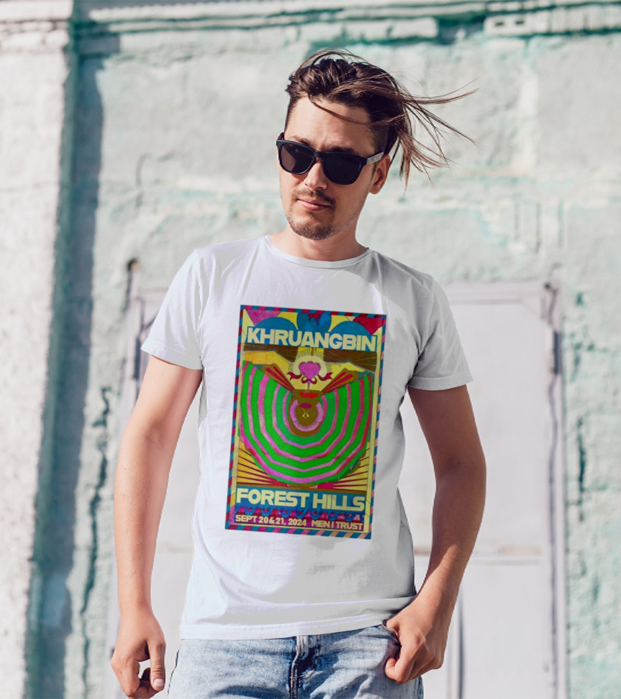 Khruangbin Forest Hills Sept 20-21 2024 Men I Trust New York Stadium Tour T-Shirt
