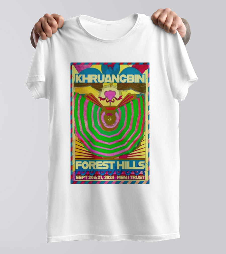 Khruangbin Forest Hills Sept 20-21 2024 Men I Trust New York Stadium Tour T-Shirt