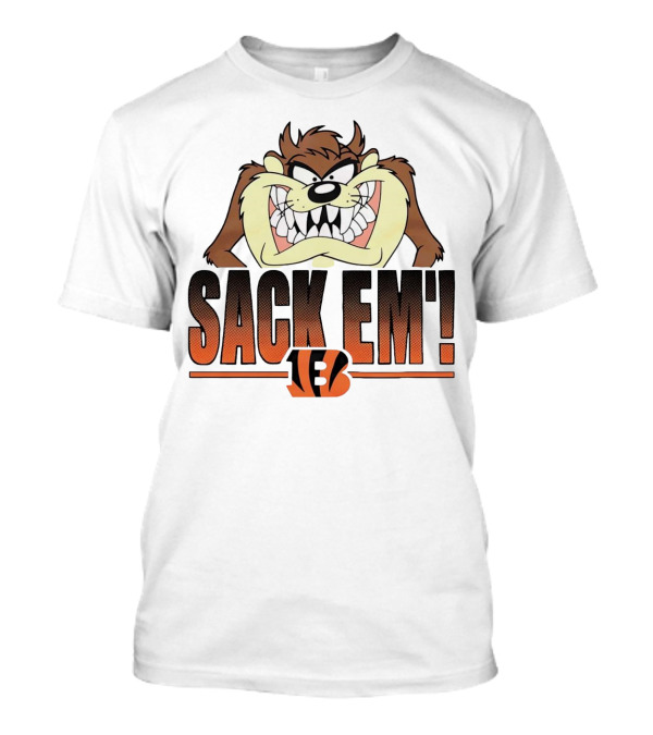 Looney Tunes Taz Sack Em Cincinnati Bengals NFL TFB T-Shirt