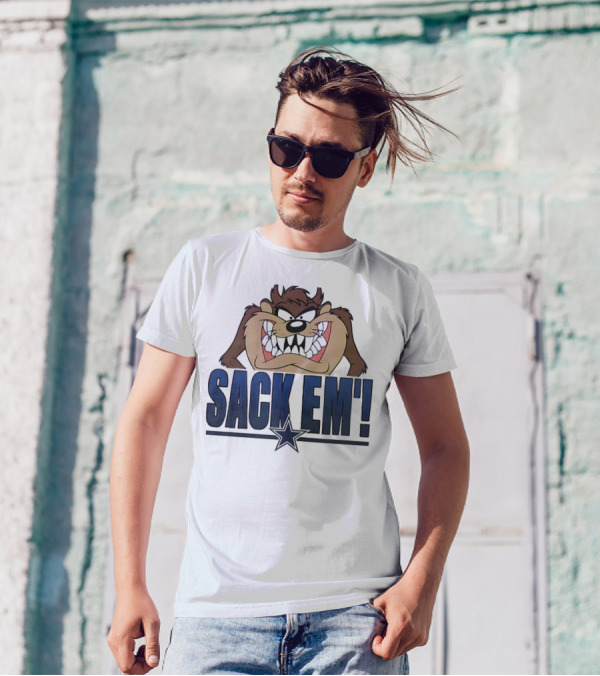 Looney Tunes Taz Sack 'Em Dallas Cowboys T-Shirt