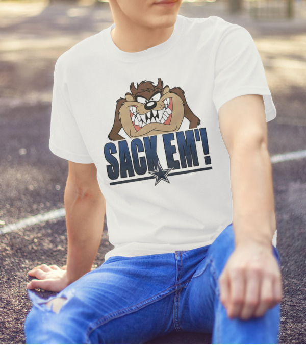 Looney Tunes Taz Sack 'Em Dallas Cowboys T-Shirt