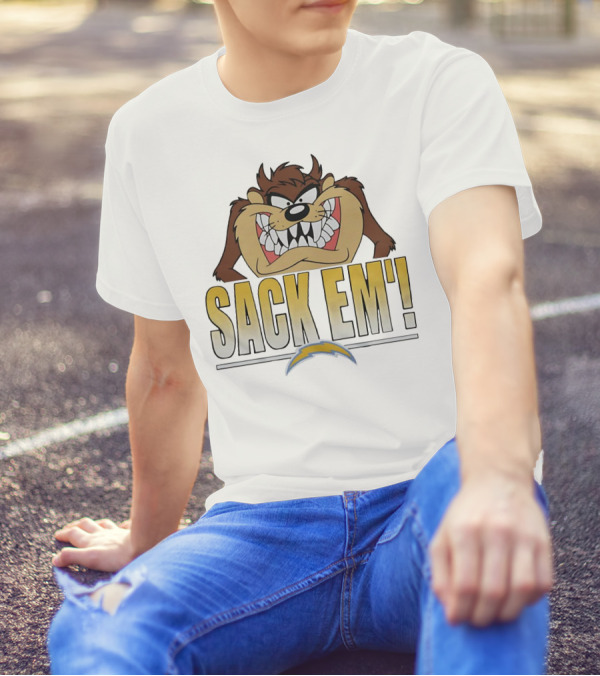 Looney Tunes Taz Sack 'Em Los Angeles Chargers T-Shirt