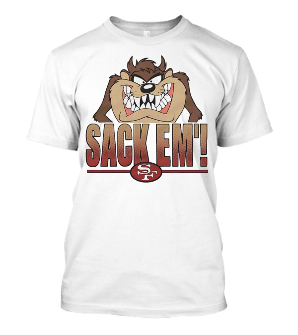 Looney Tunes Taz San Francisco 49ers Sack Em NFL Collaboration T-Shirt