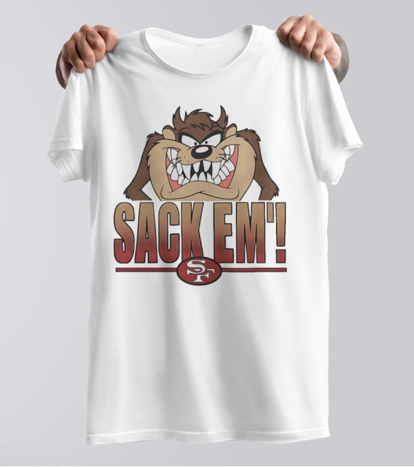Looney Tunes Taz San Francisco 49ers Sack Em NFL Collaboration T-Shirt