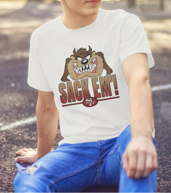 Looney Tunes Taz San Francisco 49ers Sack Em NFL Collaboration T-Shirt