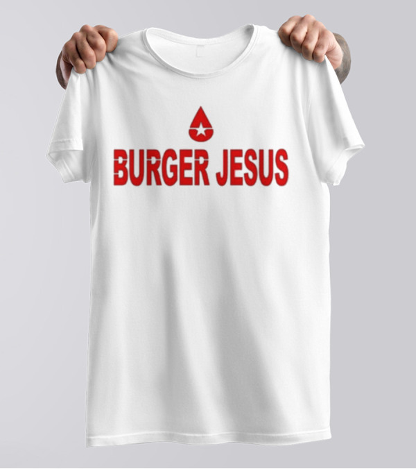 Burger Jesus Star Symbol T-Shirt