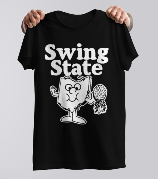 Swing State Ohio Character With Buckeye Helmet T-Shirt
