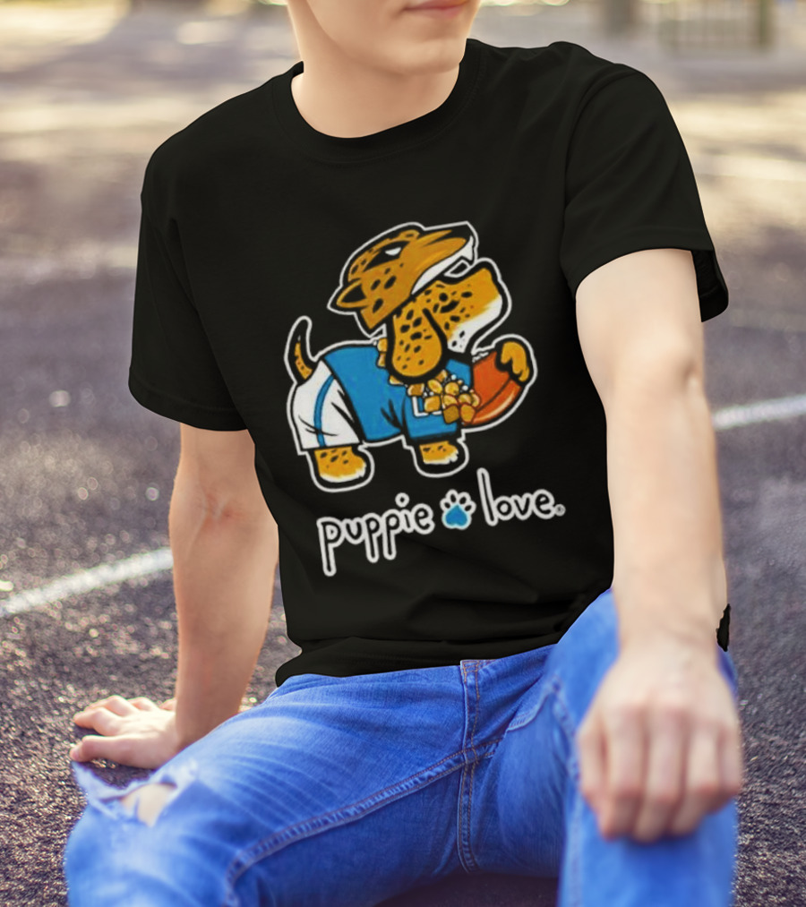 Jacksonville Jaguars Puppie Love Mascot Pup Football Fan T-Shirt