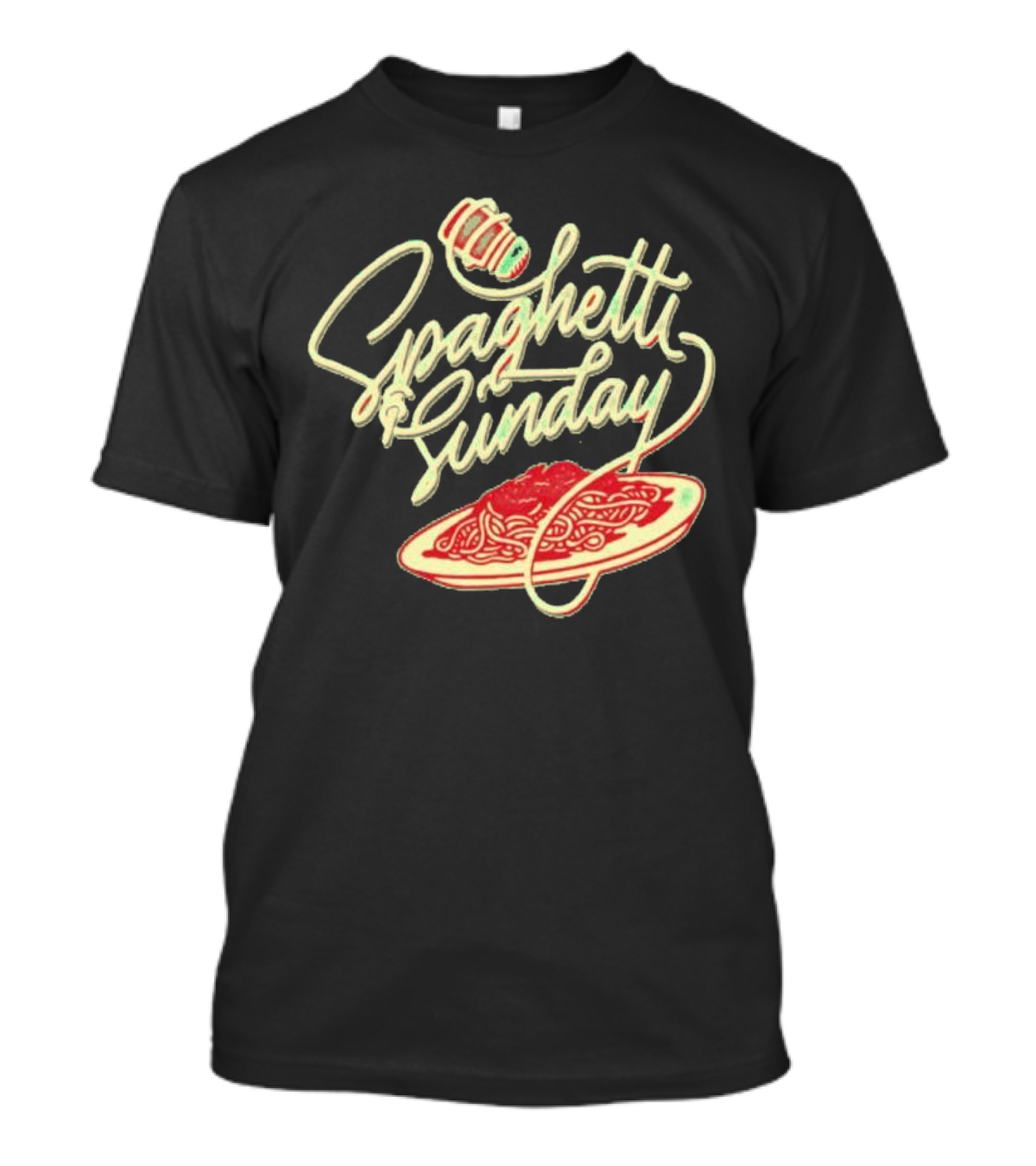 Spaghetti Sunday Pasta Dish With Fork And Plate T-Shirt