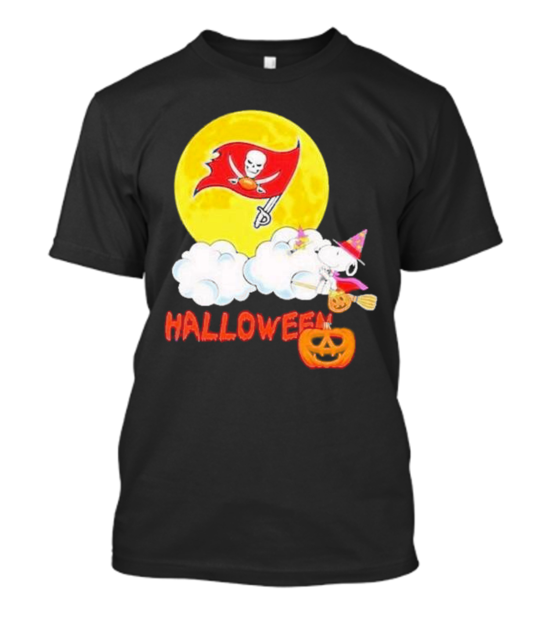 Tampa Bay Buccaneers Halloween Snoopy Witch Moon Pumpkin T-Shirt