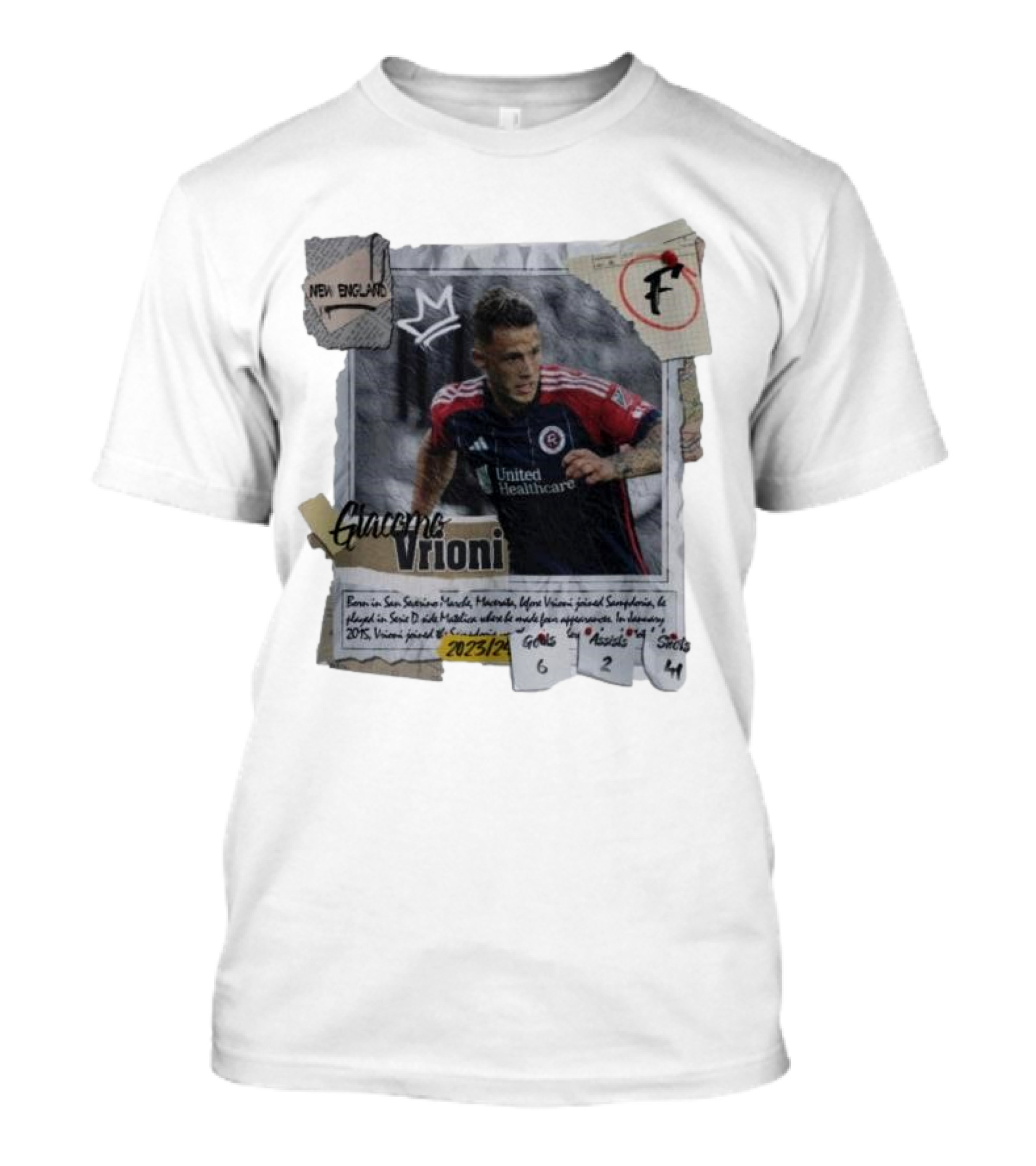Giacomo Vrioni New England Revolution 2023/24 Goals 6 Assists 2 Snots 41 T-Shirt