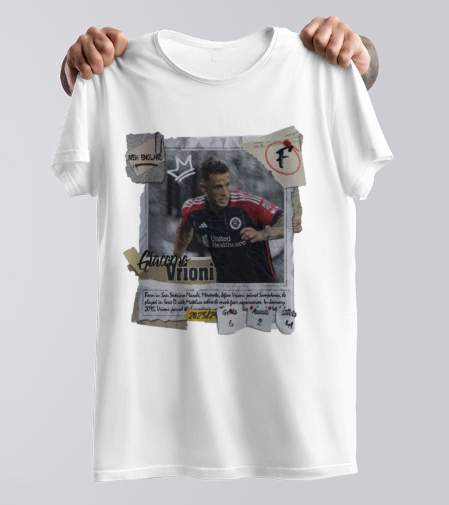 Giacomo Vrioni New England Revolution 2023/24 Goals 6 Assists 2 Snots 41 T-Shirt