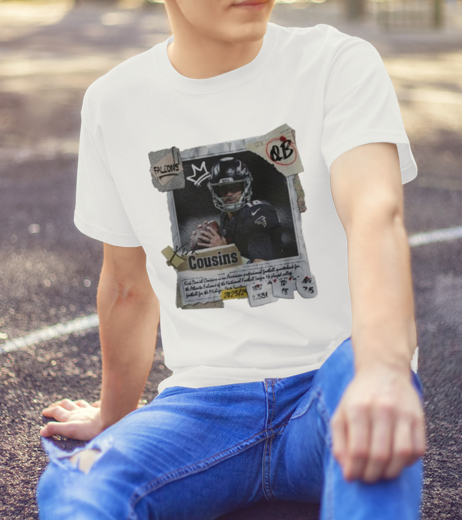 Kirk Cousins Atlanta Falcons QB 2023/24 2331 Yards 18 TD 7.5 AVG T-Shirt