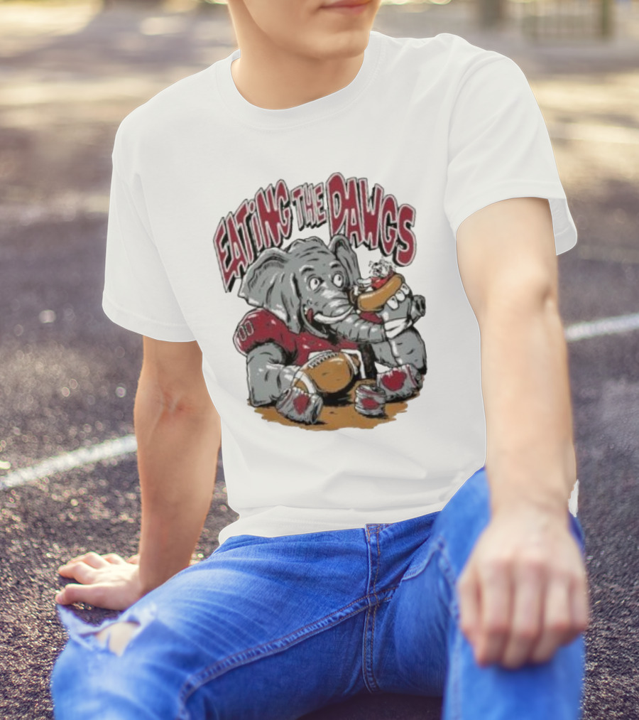 Alabama Crimson Tide Elephant Eating The Dawgs Football Rivalry T-Shirt