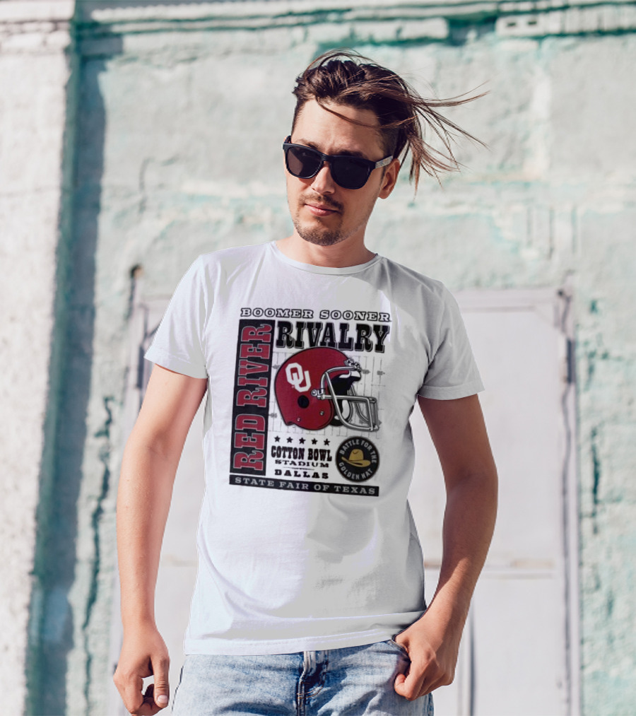 Boomer Sooner Red River Rivalry Cotton Bowl State Fair Of Texas Battle For The Golden Hat T-Shirt