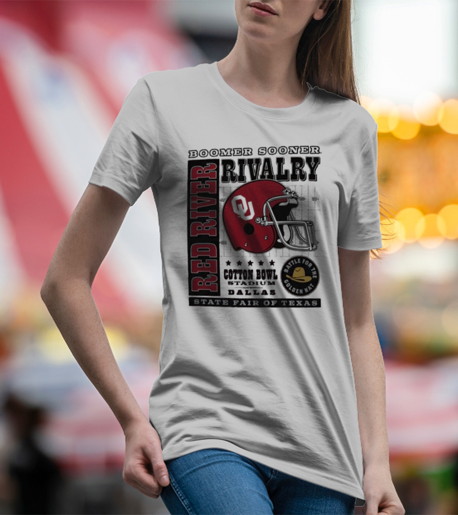 Boomer Sooner Red River Rivalry Cotton Bowl State Fair Of Texas Battle For The Golden Hat T-Shirt