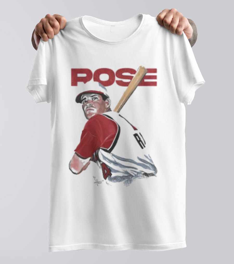 POISE – Pete Rose Baseball Art By Hollis Strunk T-Shirt