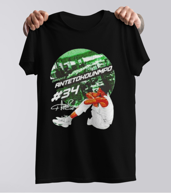 Giannis Antetokounmpo #34 Milwaukee Bucks Signature City Skyline T-Shirt