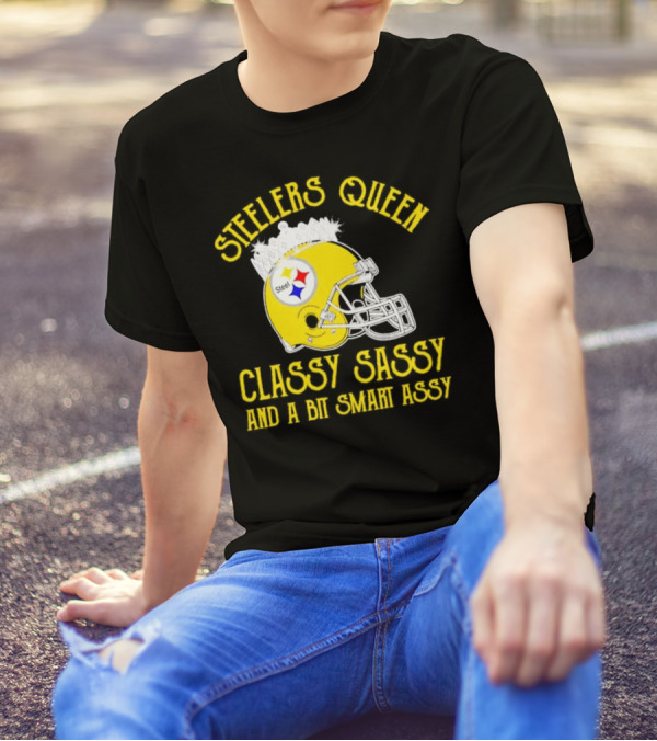 Steelers Queen Classy Sassy And A Bit Smart Assy Crown Helmet T-Shirt