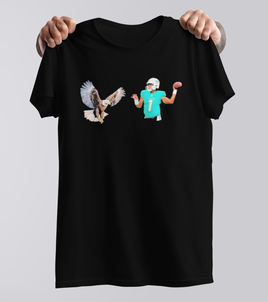 Miami Dolphins Tua Tagovailoa Hawk Football T-Shirt