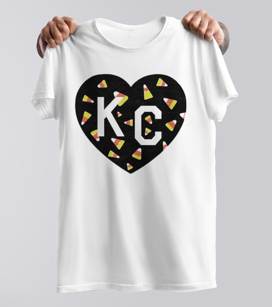 KC Candy Corn Heart Halloween T-Shirt