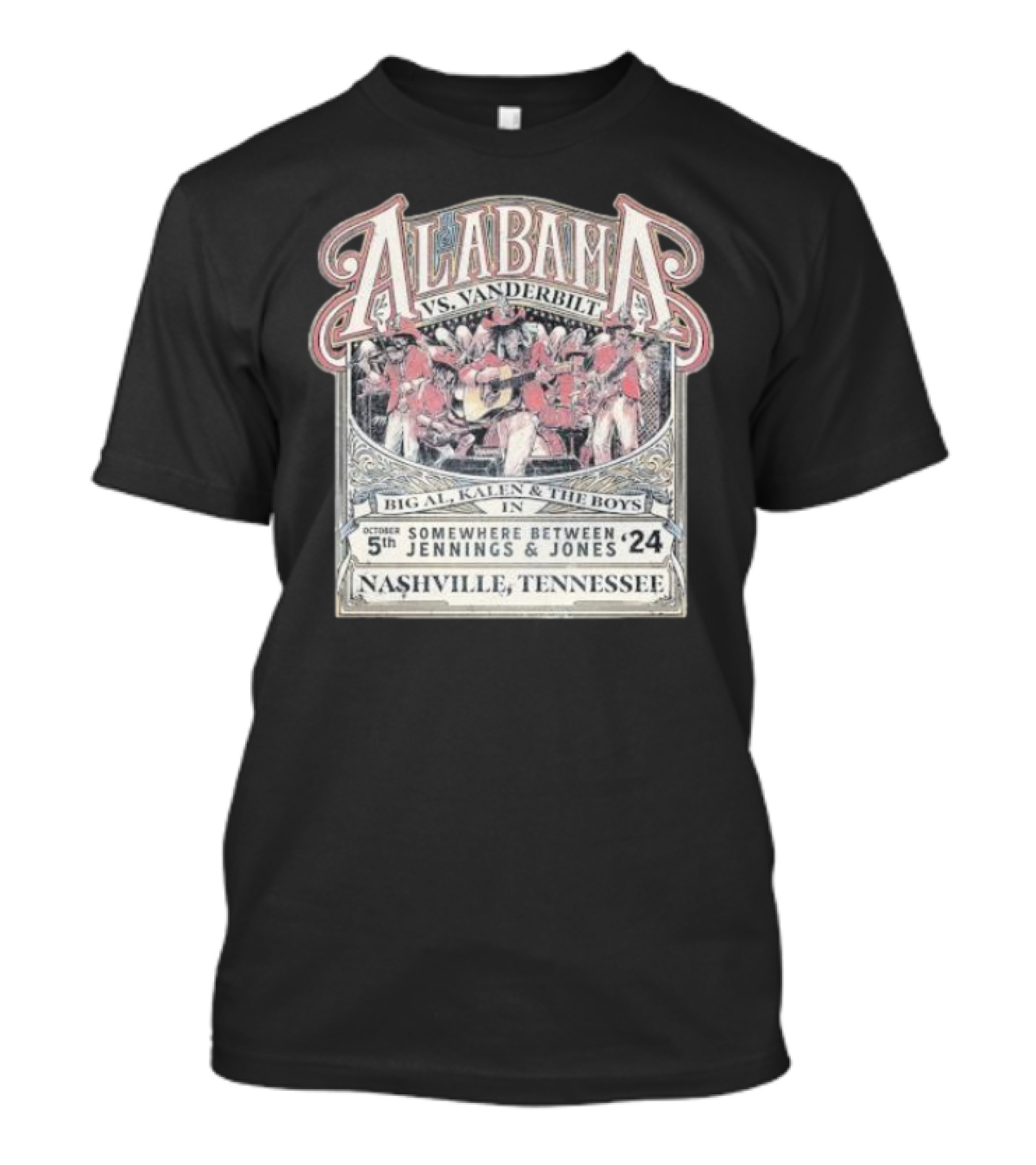 Alabama Vs. Vanderbilt Big Al Kallen And The Boys October 5th 2024 Nashville, Tennessee T-Shirt
