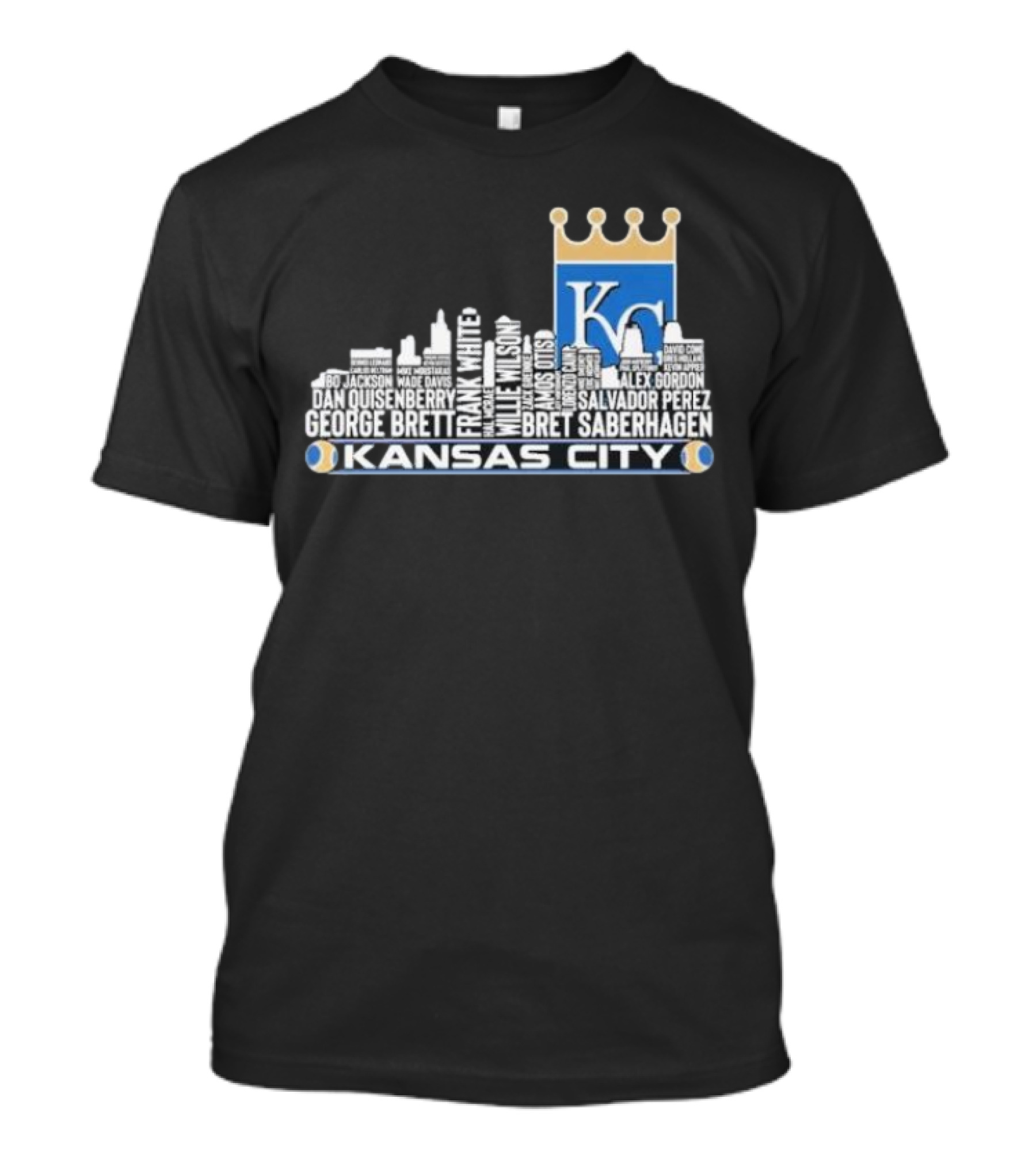 Kansas City Royals 2024 Bo Jackson George Brett Frank White Skyline T-Shirt