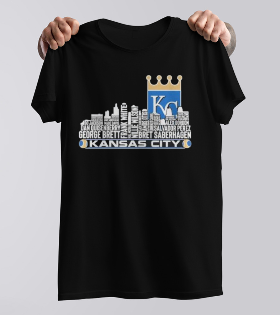Kansas City Royals 2024 Bo Jackson George Brett Frank White Skyline T-Shirt