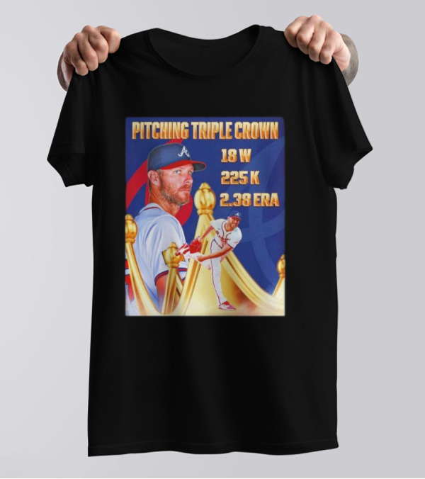 Pitching Triple Crown 18 Wins 225 Strikeouts 2.38 ERA Atlanta Braves T-Shirt
