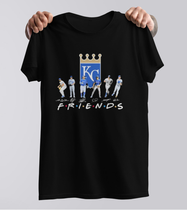 Friends Kansas City Royals Players KC Logo Signatures T-Shirt