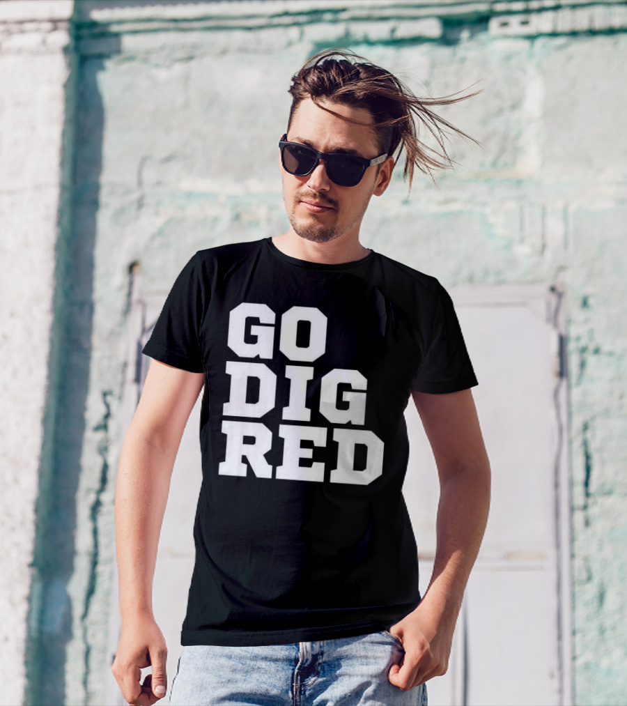 Go Dig Red Volleyball Nebraska Huskers Fan Spirit T-Shirt