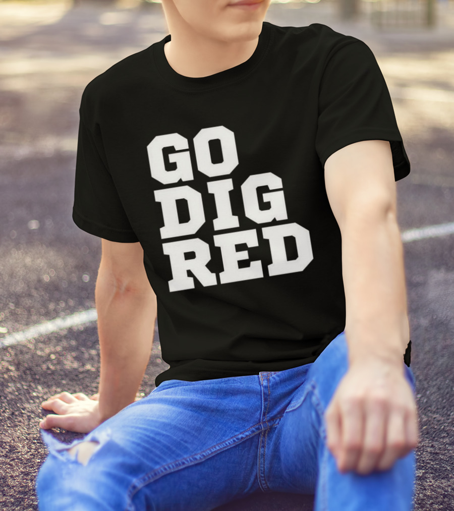 Go Dig Red Volleyball Nebraska Huskers Fan Spirit T-Shirt
