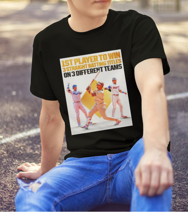 1st Player To Win 3 Straight Batting Titles On 3 Different Teams T-Shirt