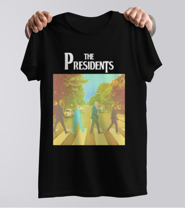 The Presidents Obama Hillary Biden Harris Abbey Road Crossing T-Shirt