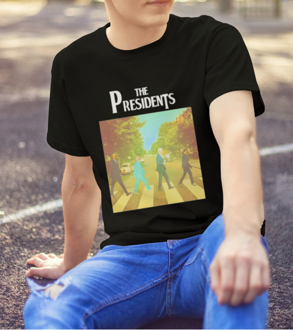 The Presidents Obama Hillary Biden Harris Abbey Road Crossing T-Shirt
