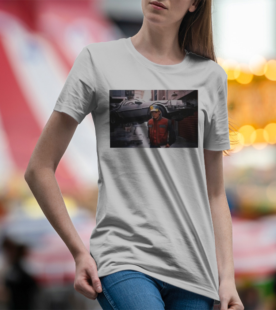 Back To The Future Marty McFly Michael J. Fox DeLorean Iconic Scene T-Shirt