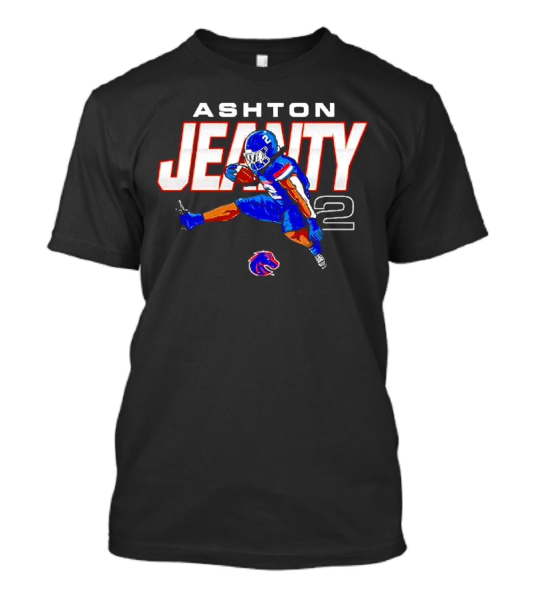 ASHTON JEANTY 2 Boise State Broncos Player Cartoon T-Shirt