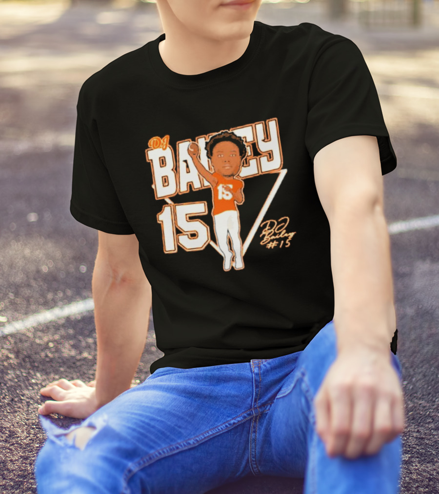 DJ Bailey 15 Sam Houston Bearkats Signature Cartoon T-Shirt