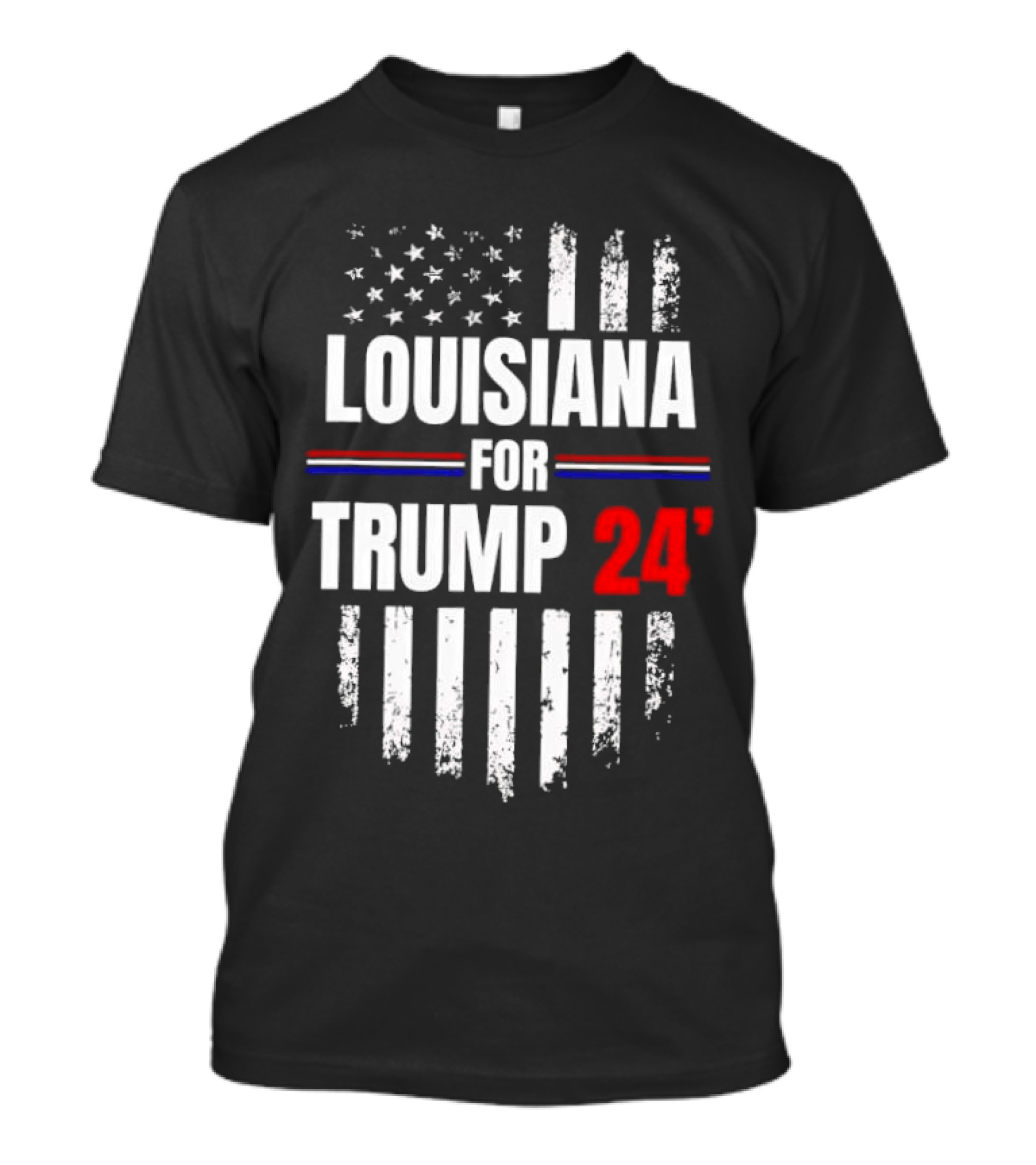 Louisiana For Trump 24' American Flag Stripes Stars T-Shirt