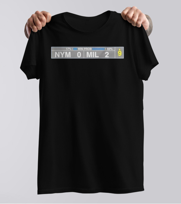 NYM 0 Mil 2 Win Prob 17% Vs 83% Ninth Inning T-Shirt