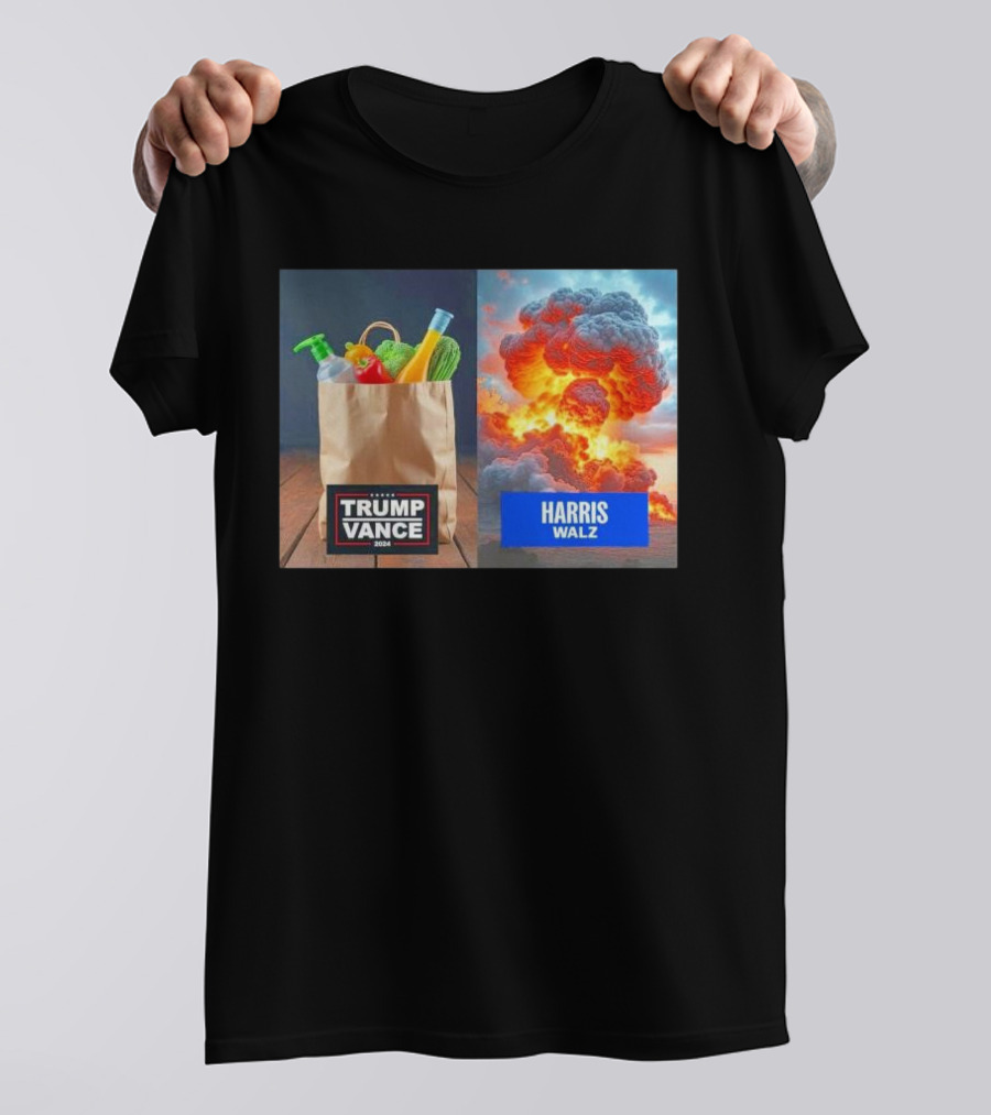 Trump Vance 2024 Organic Vegetables Vs Harris Walz Explosive T-Shirt