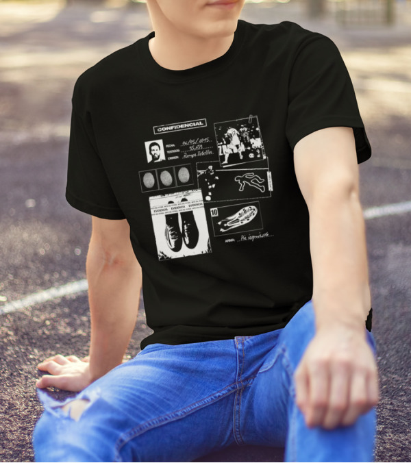 Confidencial Messi Case Files Evidence Report Crime Investigation Football Icon Footprint Fingerprints T-Shirt