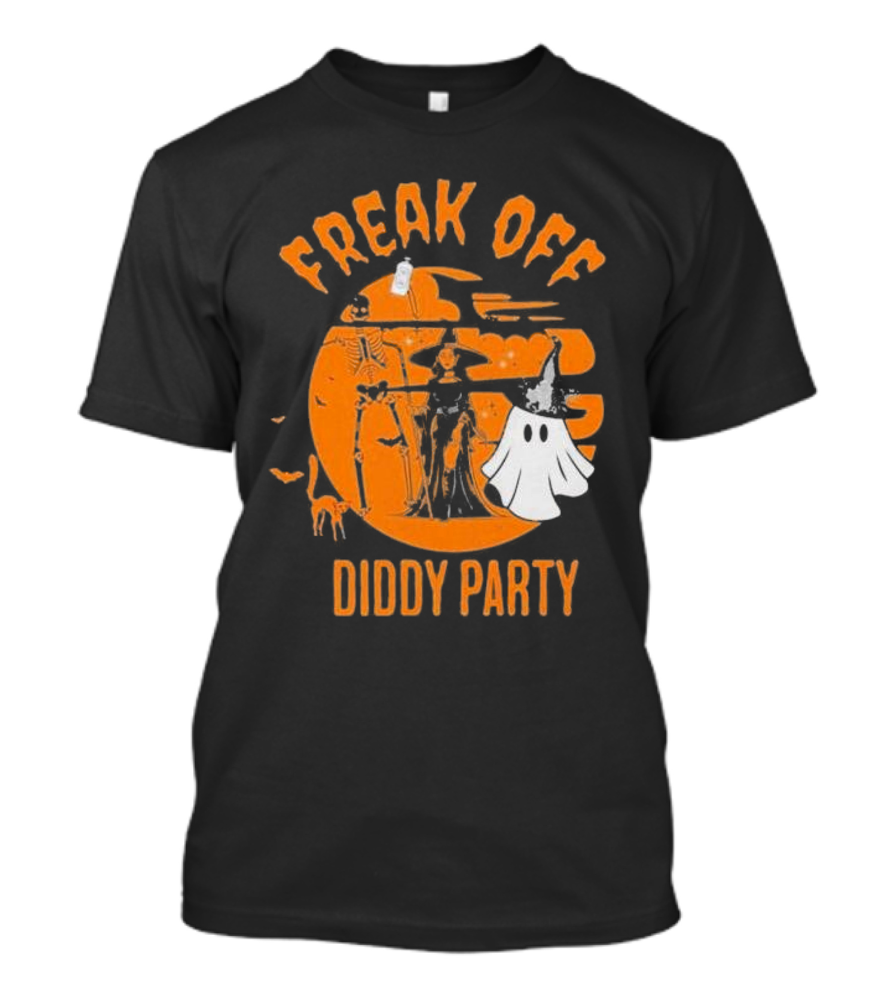 Freak Off Diddy Party Halloween Skeleton Witch Ghost Cat Moon T-Shirt