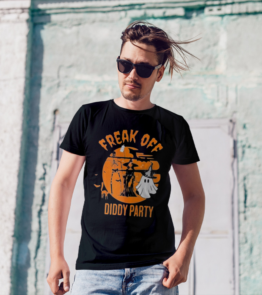Freak Off Diddy Party Halloween Skeleton Witch Ghost Cat Moon T-Shirt