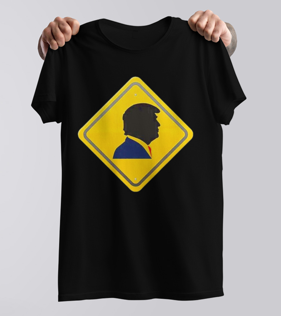 Trump Silhouette Road Yield Sign T-Shirt
