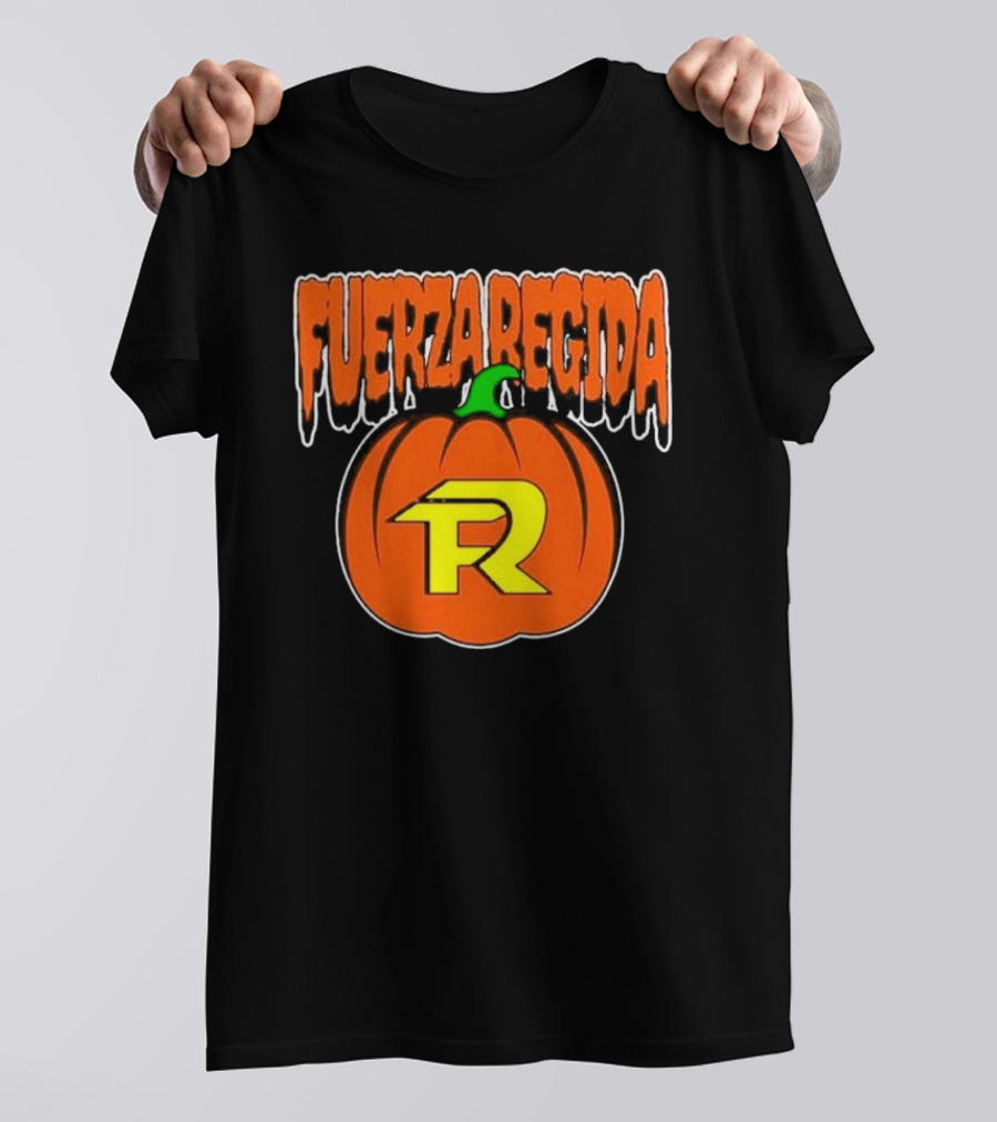 Fuerza Regida Pumpkin Logo Halloween Jack-O-Lantern T-Shirt