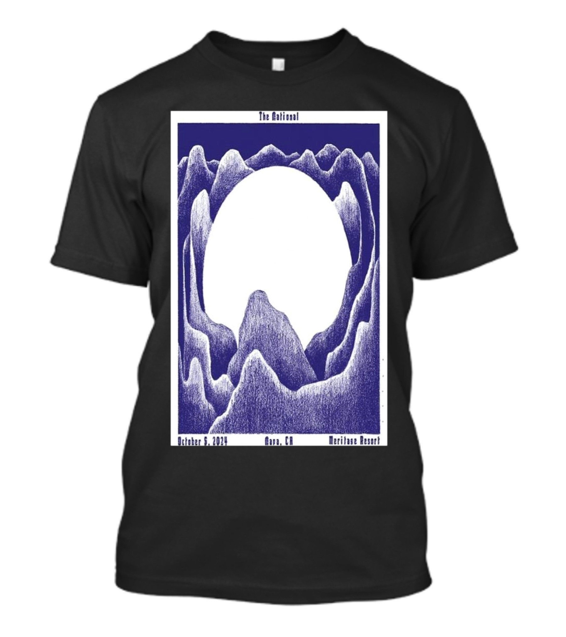 The National October 5 2024 Meritage Resort Napa CA Tour Blue Mountain T-Shirt