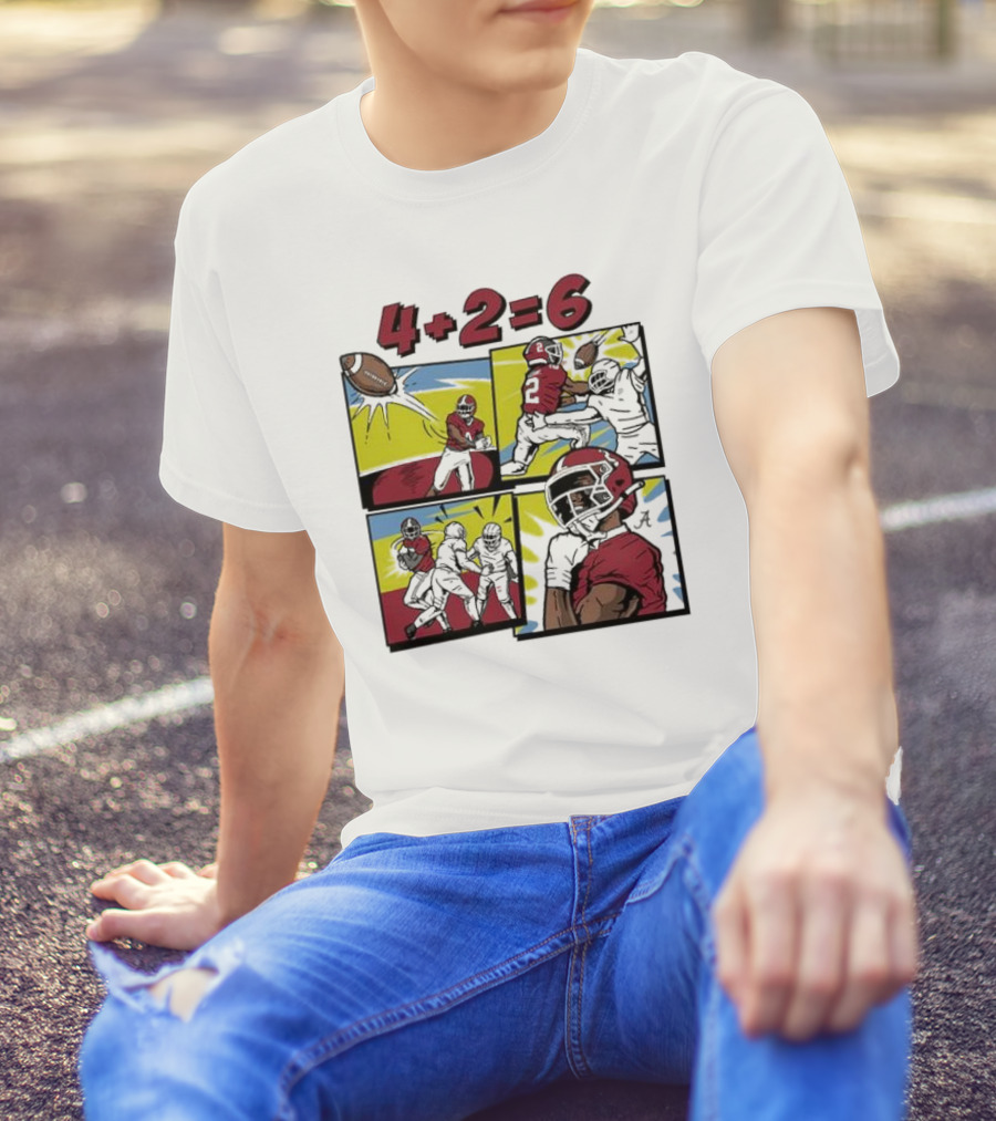 Alabama Crimson Tide Ryan Williams Comic 4 Plus 2 Equals 6 The Catch T-Shirt