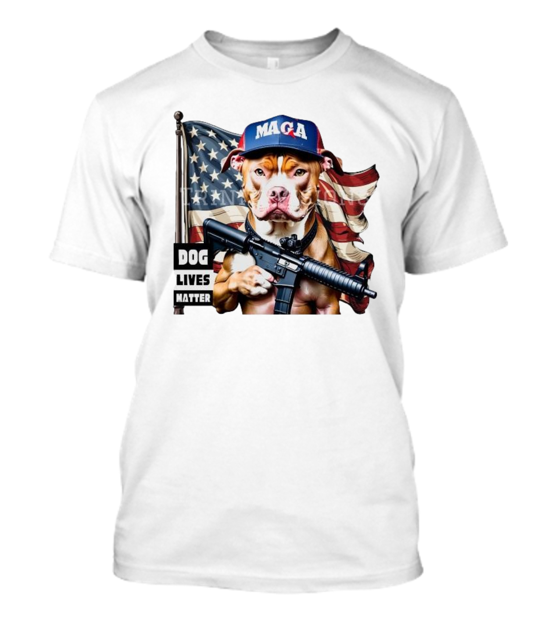 MAGA Dogs 2024 American Flag Dog Lives Matter T-Shirt