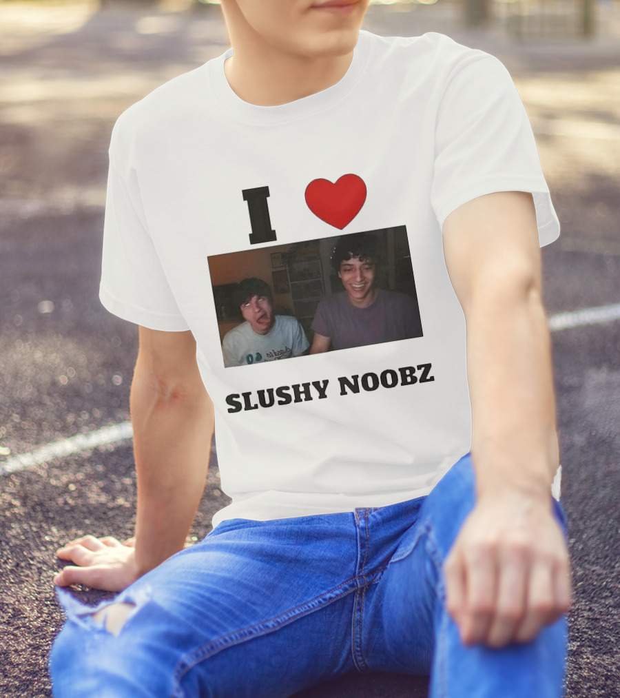 I Love Slushy Noobz Funny Duo Smiling Photo T-Shirt